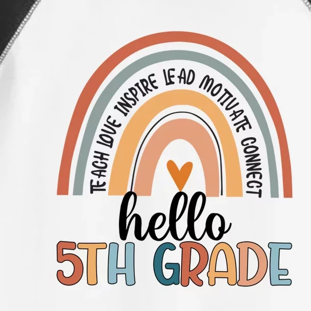 Fifth Grade Team Hello 5Th Grade Teacher Rainbow Cool Gift Toddler Fine Jersey T-Shirt