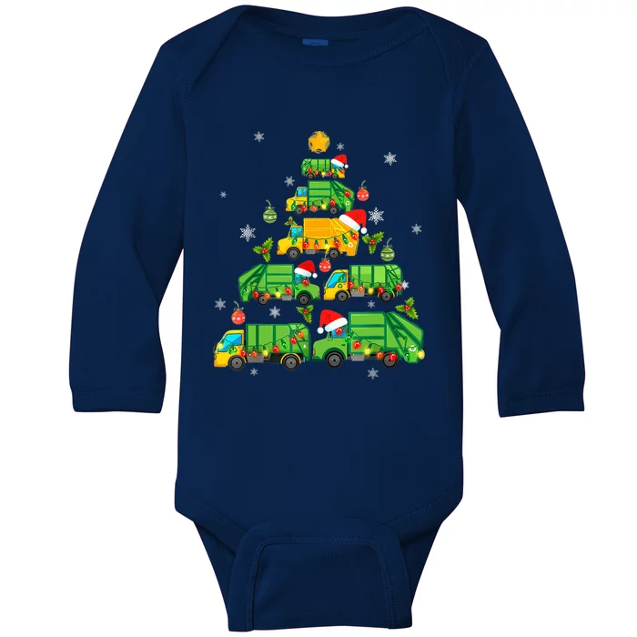 Funny Garbage Truck Christmas Tree Ornament Decor Boys Baby Long Sleeve Bodysuit