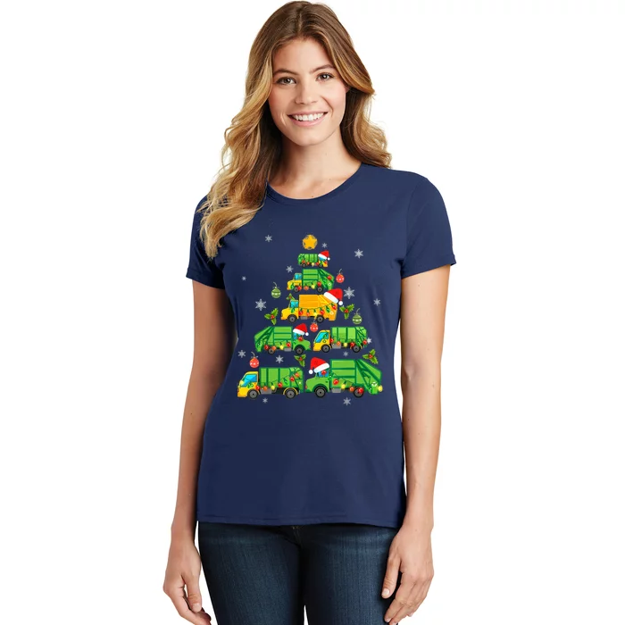 Funny Garbage Truck Christmas Tree Ornament Decor Boys Women's T-Shirt