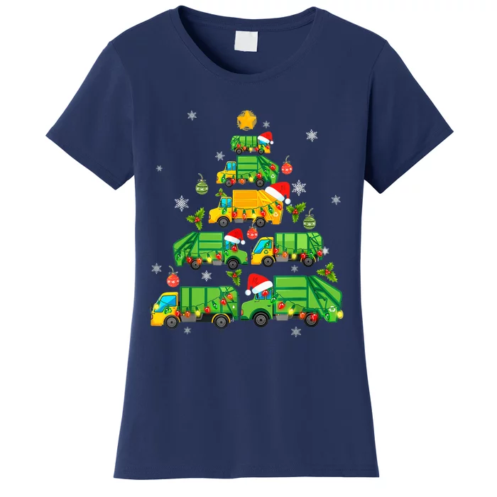 Funny Garbage Truck Christmas Tree Ornament Decor Boys Women's T-Shirt