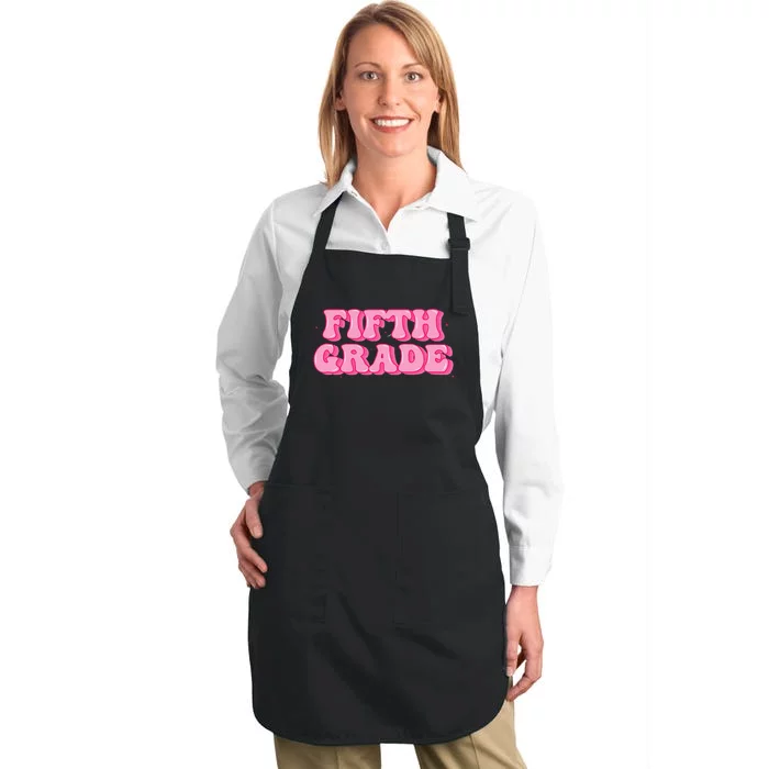 Fifth Grade Teacher Retro Vintage 5th Grade Teacher Team Full-Length Apron With Pocket