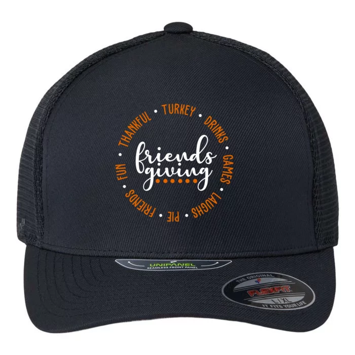 Friends Giving Thanksgiving Festive Holiday Gift Flexfit Unipanel Trucker Cap