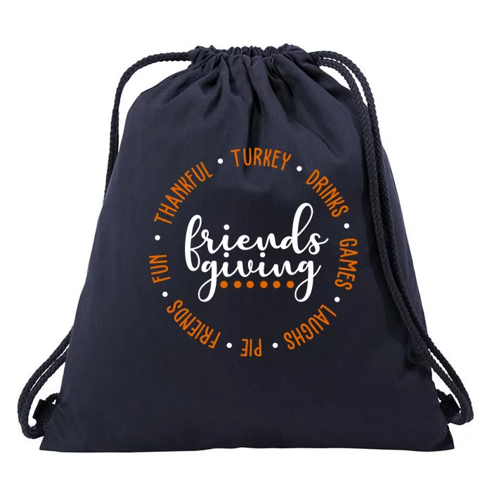 Friends Giving Thanksgiving Festive Holiday Gift Drawstring Bag