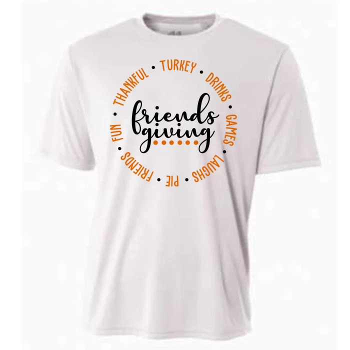 Friends Giving Thanksgiving Festive Holiday Gift Cooling Performance Crew T-Shirt