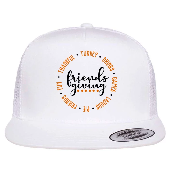 Friends Giving Thanksgiving Festive Holiday Gift Flat Bill Trucker Hat