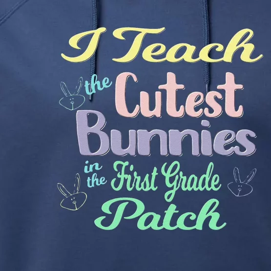 First Grade Teacher For Spring And Easter Performance Fleece Hoodie