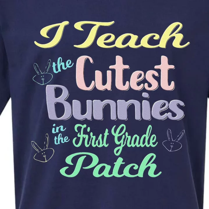 First Grade Teacher For Spring And Easter Sueded Cloud Jersey T-Shirt