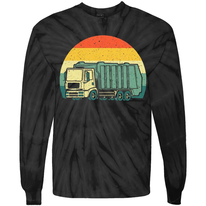 Funny Garbage Truck Design For Kids Men Women Trash Truck Tie-Dye Long Sleeve Shirt