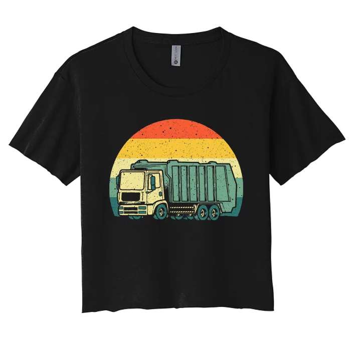 Funny Garbage Truck Design For Kids Men Women Trash Truck Women's Crop Top Tee