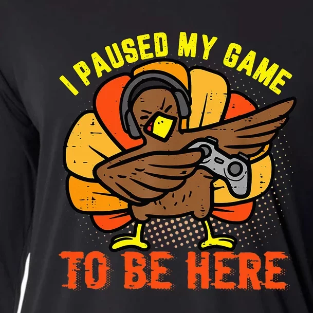 Funny Gamer Turkey Thanksgiving Pause Cooling Performance Long Sleeve Crew