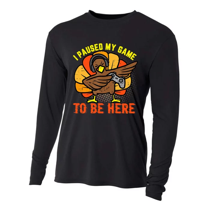 Funny Gamer Turkey Thanksgiving Pause Cooling Performance Long Sleeve Crew