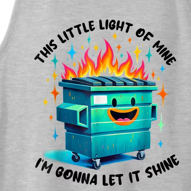 Funny Groovy This Little Lightof Mine Lil Dumpster Fire Ladies Tri-Blend Wicking Tank