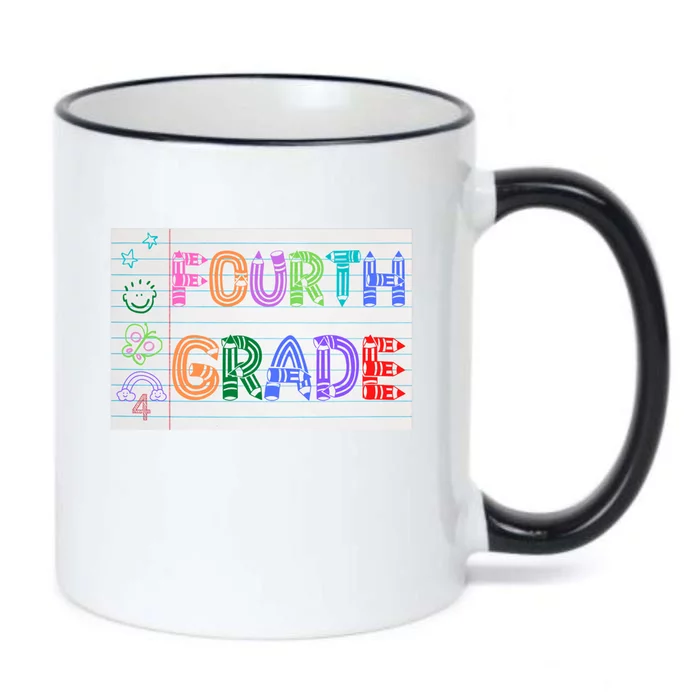 Fourth Grade Team Cute Doodle School Teacher 4Th Grade Gift Black Color Changing Mug