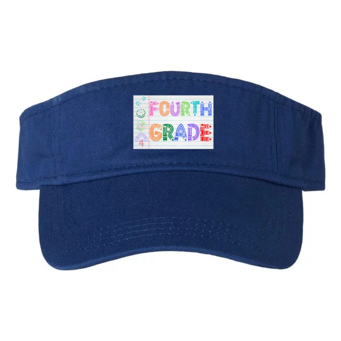 Fourth Grade Team Cute Doodle School Teacher 4Th Grade Gift Valucap Bio-Washed Visor