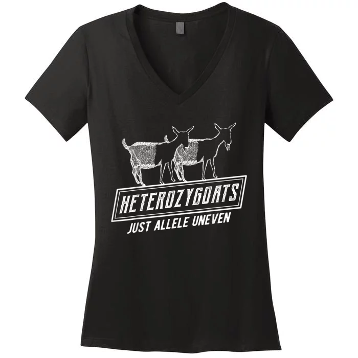 Funny Genetics Tee Heterozygoats Just Allele Uneven T Women's V-Neck T-Shirt