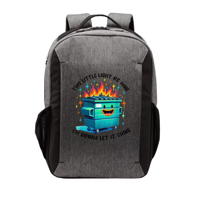 Funny Groovy This Little Lightof Mine Lil Dumpster Fire Vector Backpack