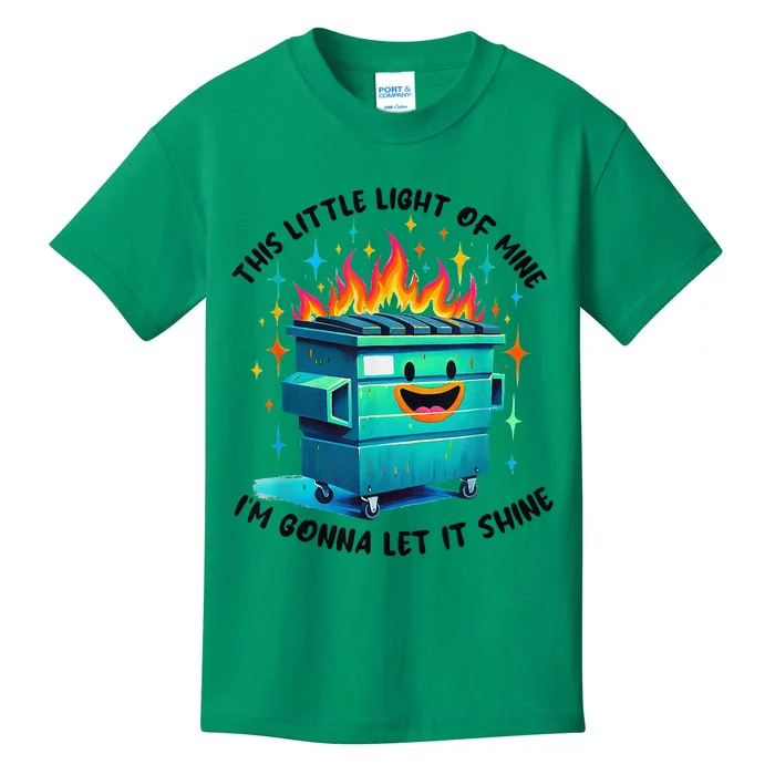 Funny Groovy This Little Lightof Mine Lil Dumpster Fire Kids T-Shirt