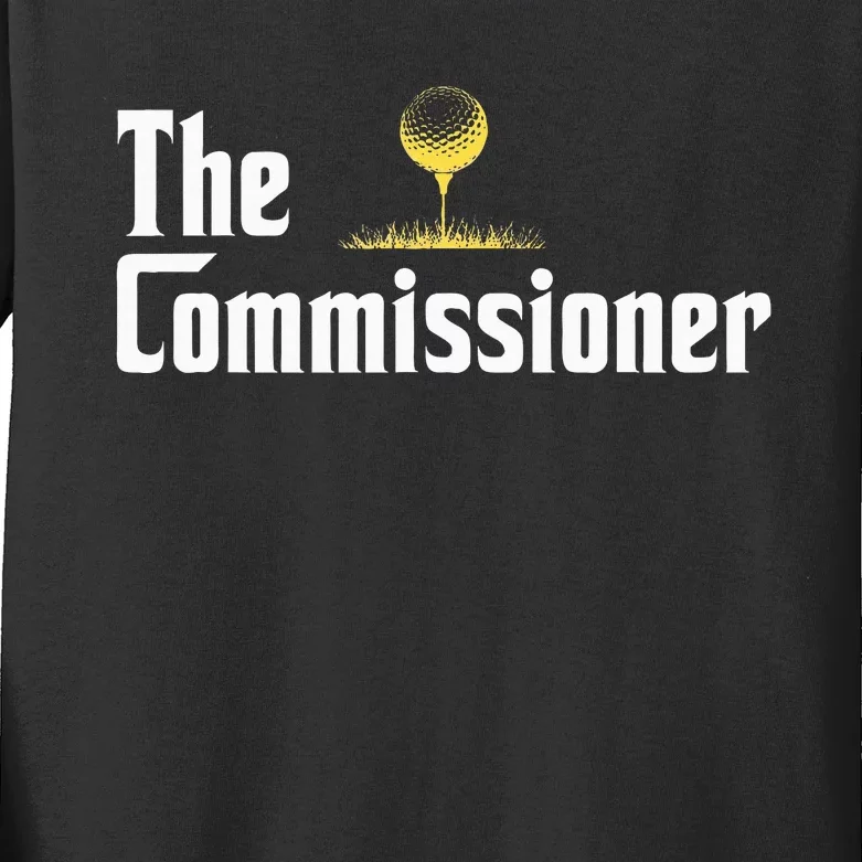 Funny Golfer The Commissioner Golf League Golfing Kids Long Sleeve Shirt