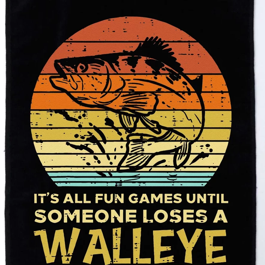 Fun Games Until Someone Loses Walleye Retro Ice Fishing Dad Platinum Collection Golf Towel