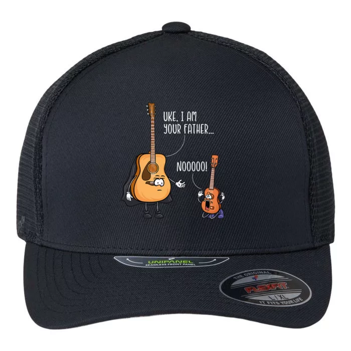 Funny Guitar Ukelele Uke I Am Your Father Musician Music Flexfit Unipanel Trucker Cap