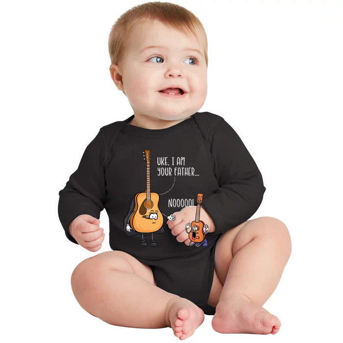 Funny Guitar Ukelele Uke I Am Your Father Musician Music Baby Long Sleeve Bodysuit