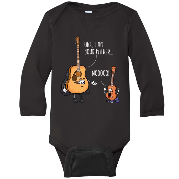 Funny Guitar Ukelele Uke I Am Your Father Musician Music Baby Long Sleeve Bodysuit