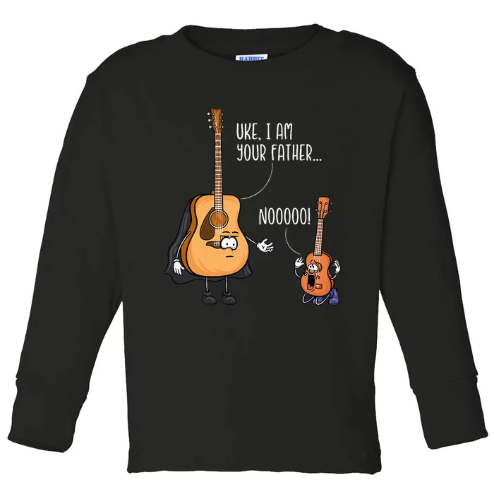 Funny Guitar Ukelele Uke I Am Your Father Musician Music Toddler Long Sleeve Shirt