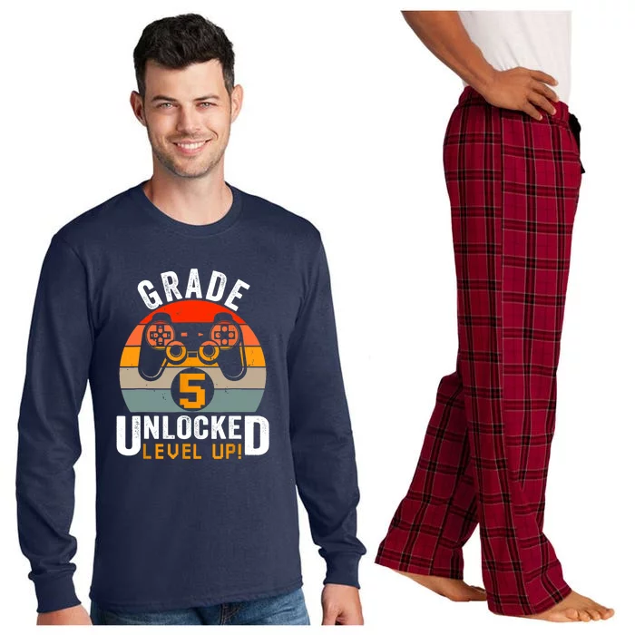 Fifth Grade Unlocked Level Up Vintage Video Game Long Sleeve Pajama Set