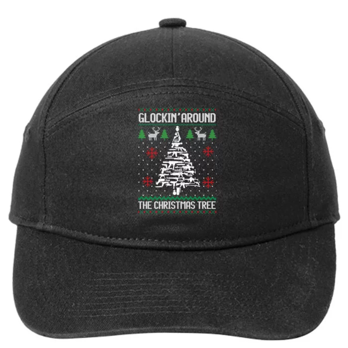 Funny Guns Ugly Chrismas Sweaters For Gun Lovers 7-Panel Snapback Hat