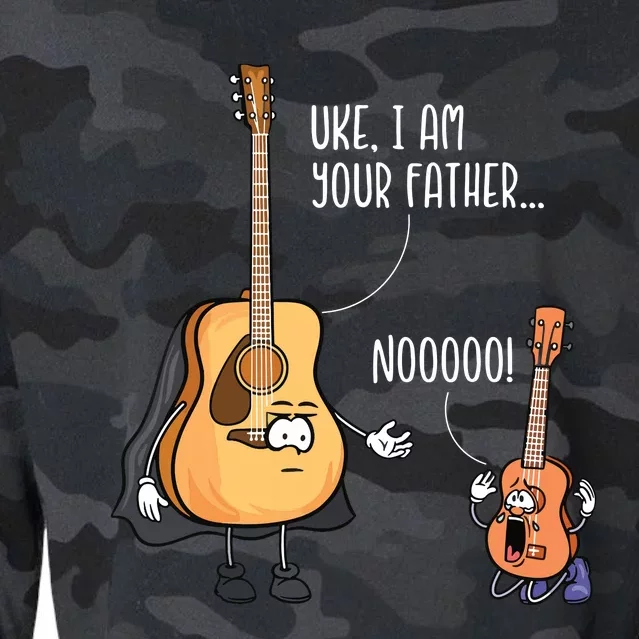 Funny Guitar Ukelele Uke I Am Your Father Musician Music Cropped Pullover Crew