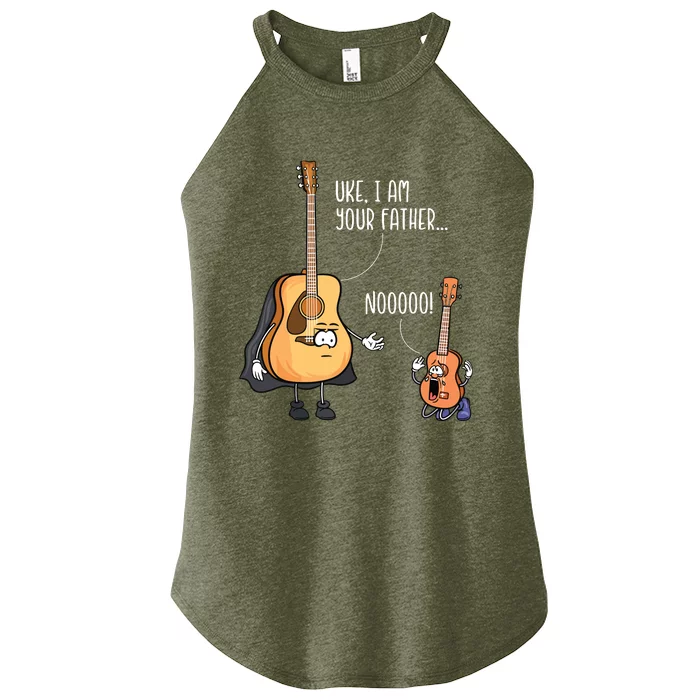 Funny Guitar Ukelele Uke I Am Your Father Musician Music Women’s Perfect Tri Rocker Tank