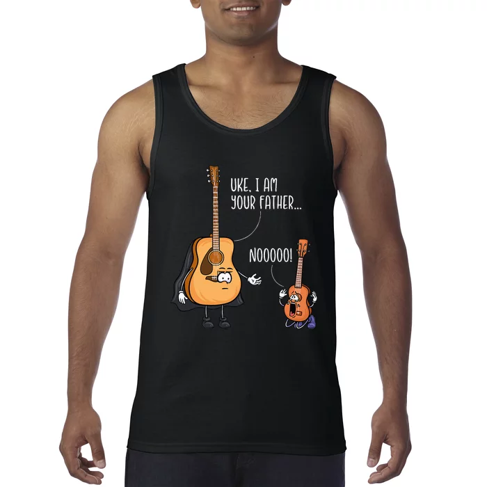 Funny Guitar Ukelele Uke I Am Your Father Musician Music Tank Top