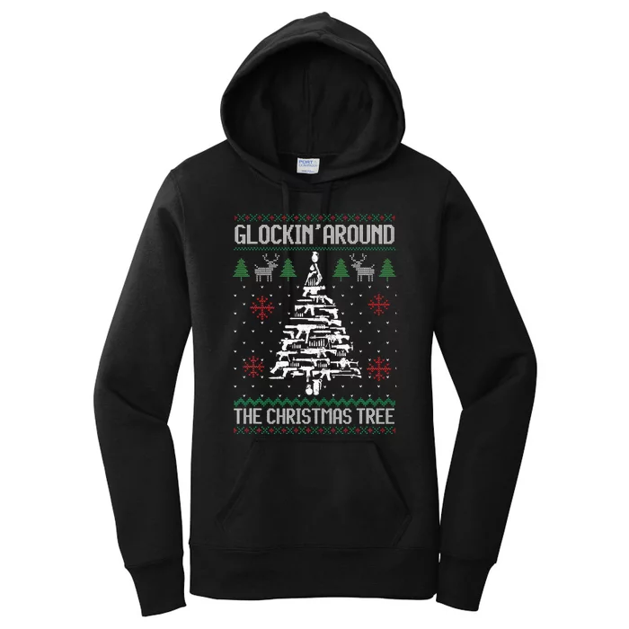 Funny Guns Ugly Christmas Sweaters for Gun Lovers Women's Pullover Hoodie