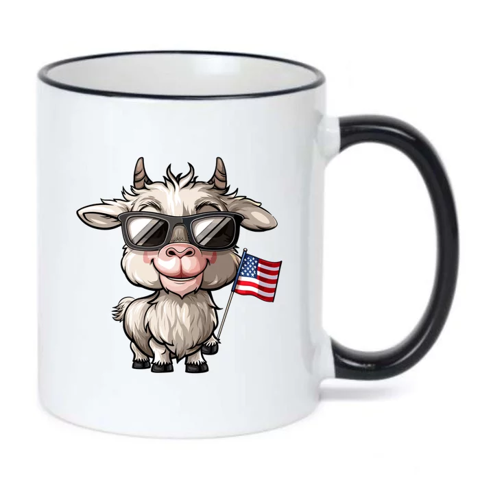 Funny Goat Usa Flag Goat Lovers 4th Of July Gift Black Color Changing Mug