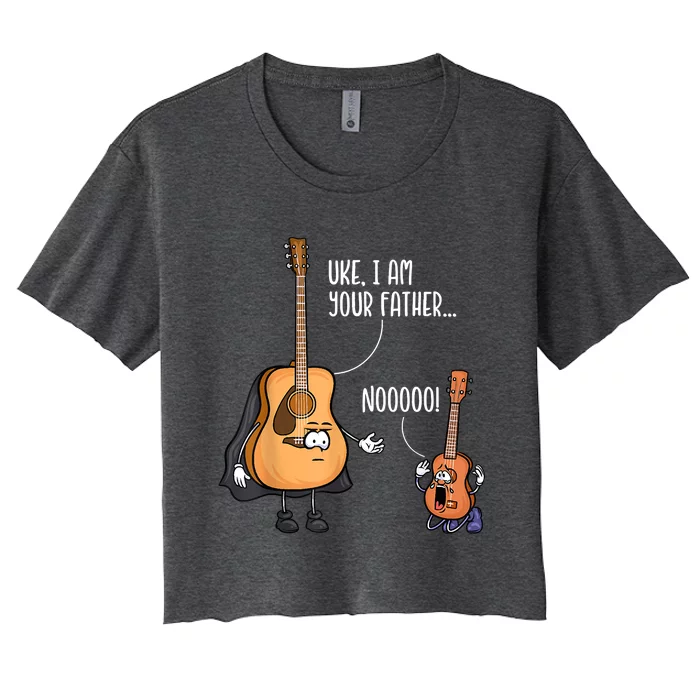 Funny Guitar , Ukelele , Uke I Am Your Father Women's Crop Top Tee