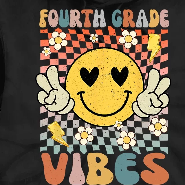 Fourth Grade Vibes 4th Grade Retro Teacher 1st Day Of School Tie Dye Hoodie