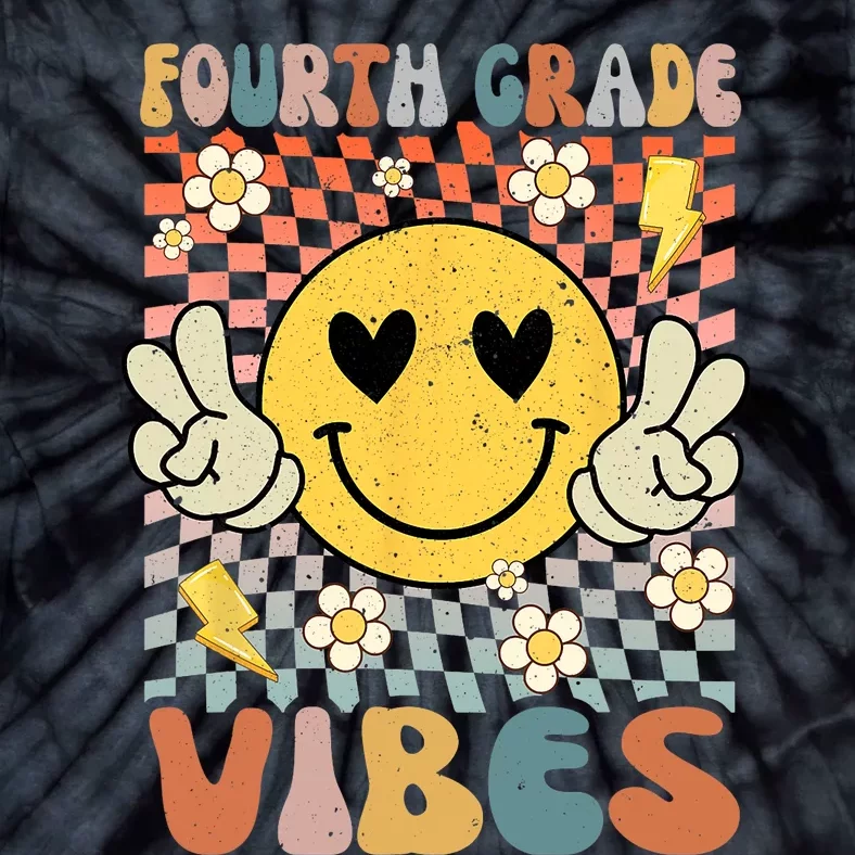 Fourth Grade Vibes 4th Grade Retro Teacher 1st Day Of School Tie-Dye T-Shirt