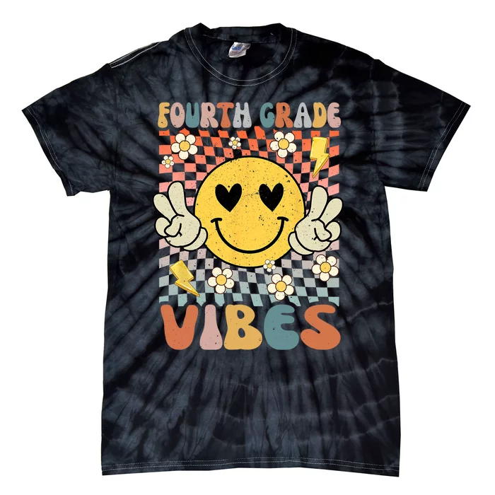 Fourth Grade Vibes 4th Grade Retro Teacher 1st Day Of School Tie-Dye T-Shirt