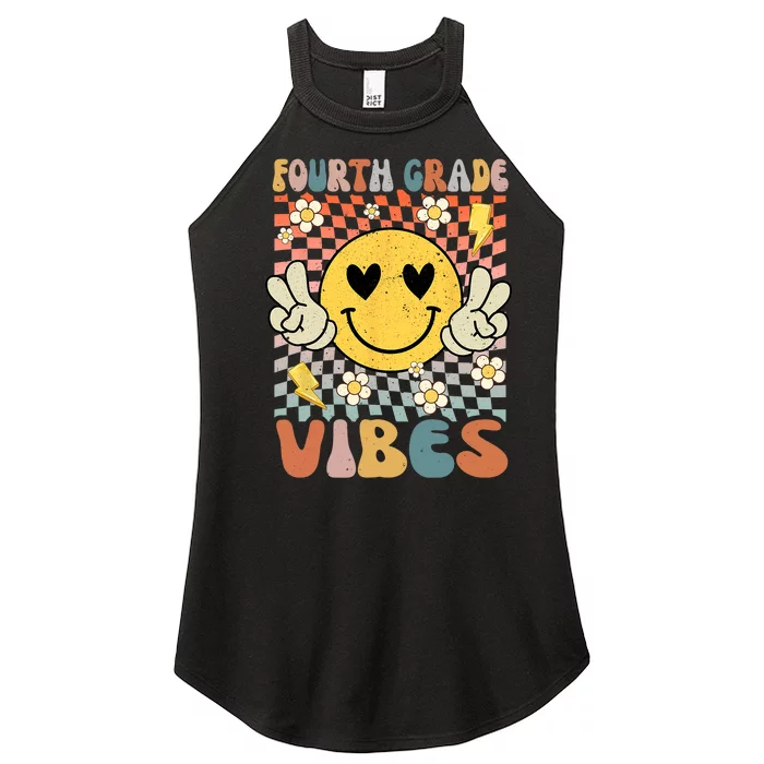 Fourth Grade Vibes 4th Grade Retro Teacher 1st Day Of School Women’s Perfect Tri Rocker Tank