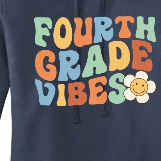 Fourth Grade Vibes 4Th Grade Groovy First Day Of School Gift Women's Pullover Hoodie