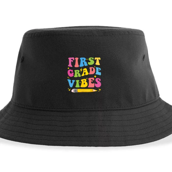 First Grade Vibes Back To School 1st Grade Sustainable Bucket Hat