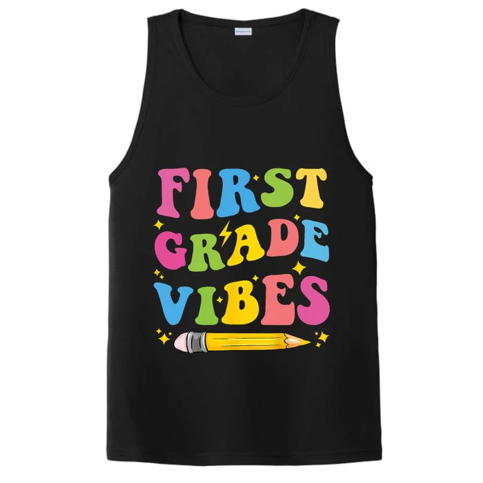 First Grade Vibes Back To School 1st Grade Performance Tank