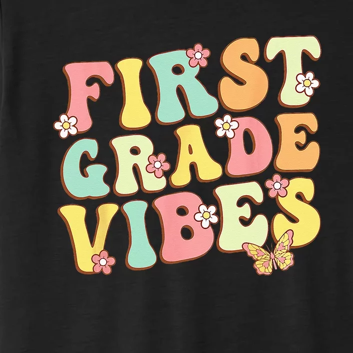 First Grade Vibes Hello Team 1st Grade Teacher Retro ChromaSoft Performance T-Shirt