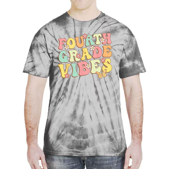 Fourth Grade Vibes Hello Team 4th Grade Teacher Kids Retro Tie-Dye T-Shirt