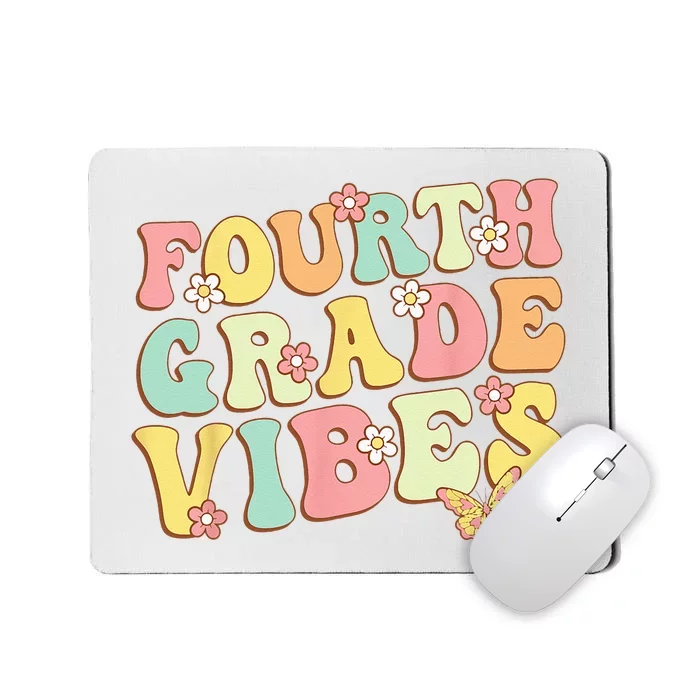 Fourth Grade Vibes Hello Team 4th Grade Teacher Kids Retro Mousepad