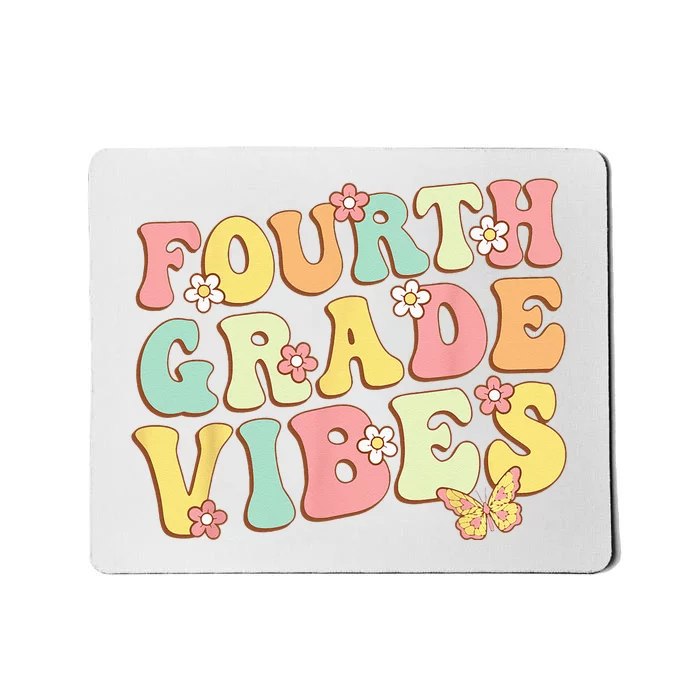 Fourth Grade Vibes Hello Team 4th Grade Teacher Kids Retro Mousepad