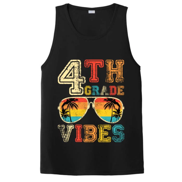 Fourth Grade Vibes Back To School Retro 4Th Grade Teacher Gift Performance Tank