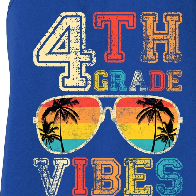 Fourth Grade Vibes Back To School Retro 4Th Grade Teacher Gift Women's Racerback Tank