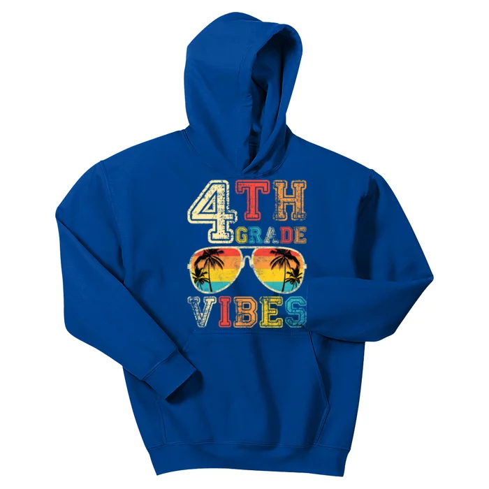 Fourth Grade Vibes Back To School Retro 4Th Grade Teacher Gift Kids Hoodie