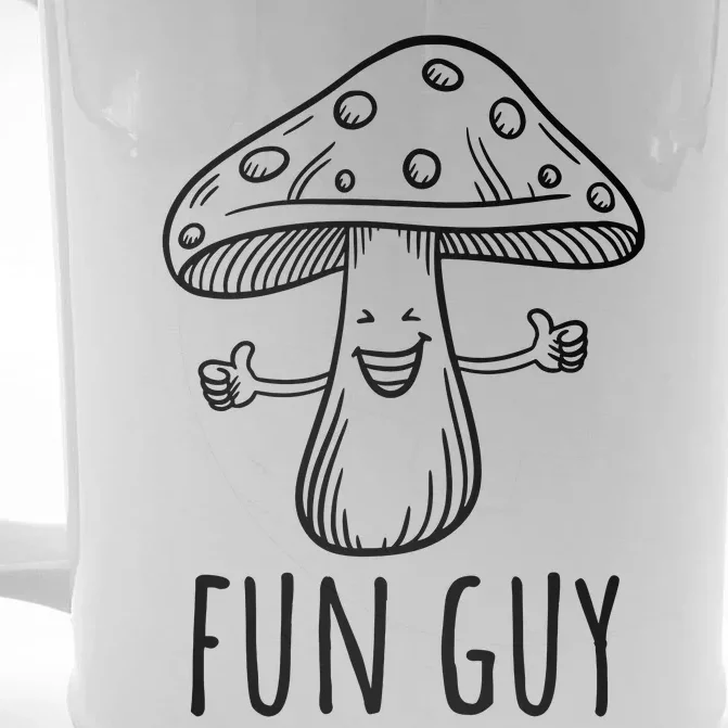 Fun Guy Vegetarian Fungi Funny Food Pun Funny Mushroom Front & Back Beer Stein